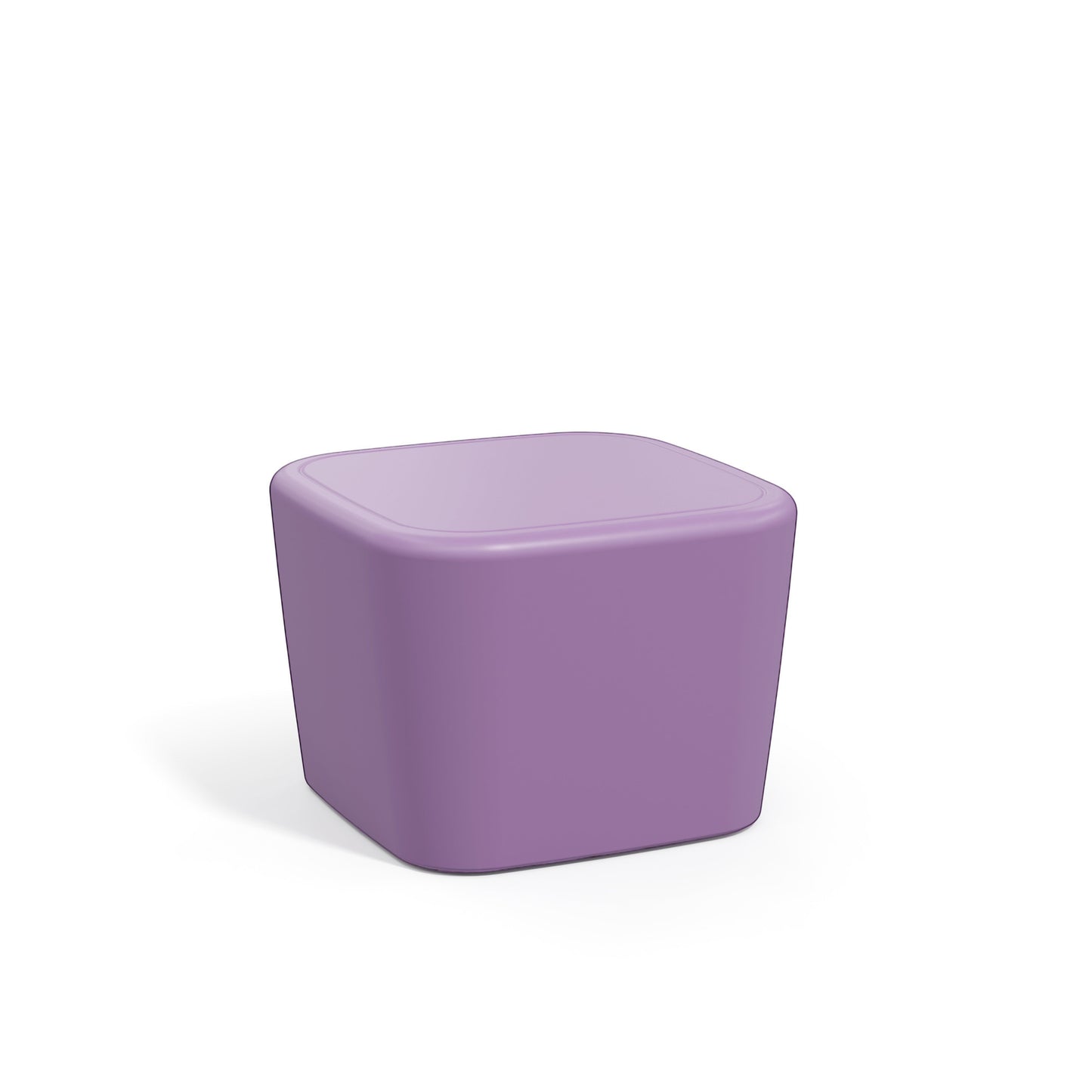 Stat Medical Inc Flo BH purple square occasional table with rounded safety corners and ligature-resistant design.