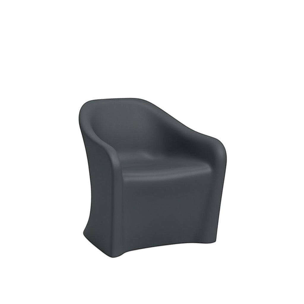 Stat Medical Inc Flo BH lounge chair in dark grey with a durable, ligature-resistant rotomolded design.