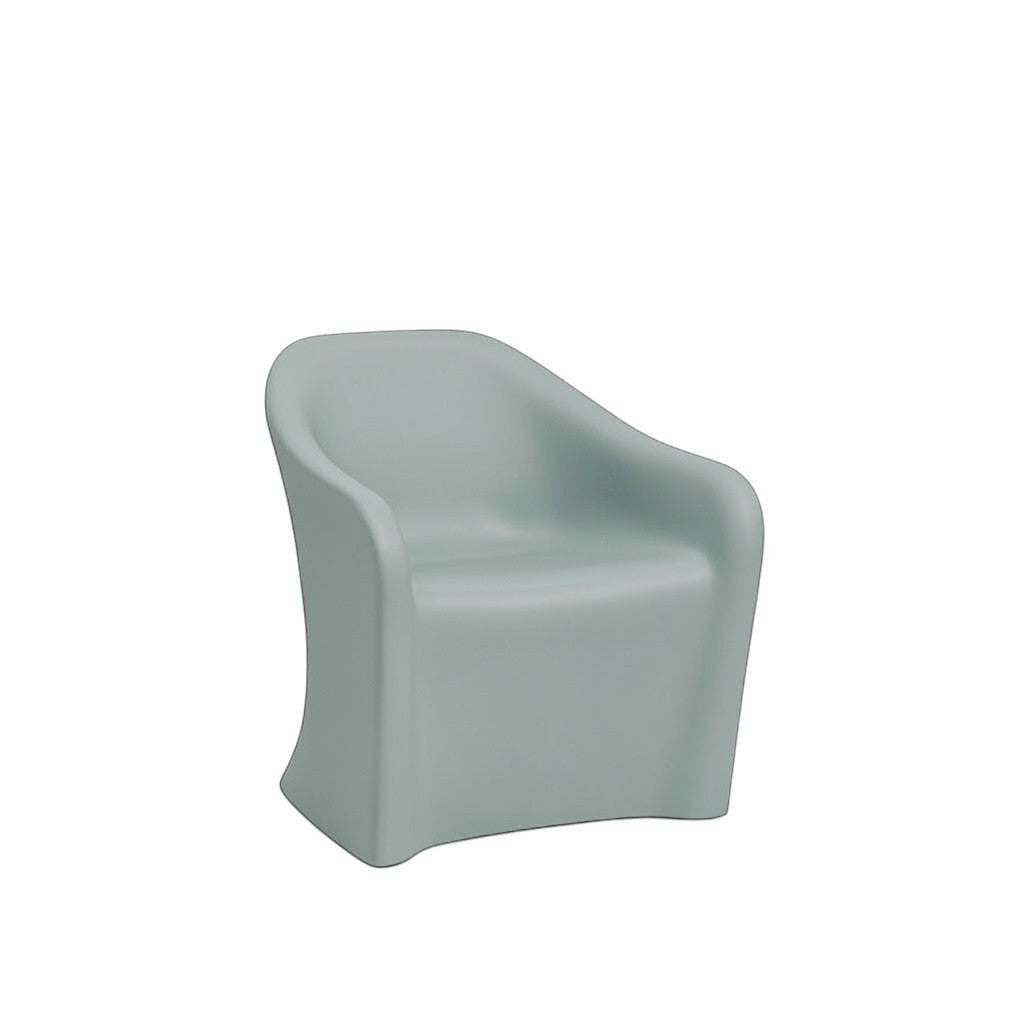 Stat Medical Inc Flo BH lounge chair in sage green with a durable, ligature-resistant rotomolded design.