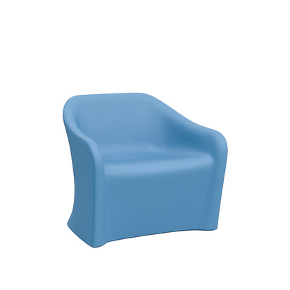 Stat Medical Inc Flo BH lounge chair in blue, featuring a durable, ligature-resistant rotomolded design.