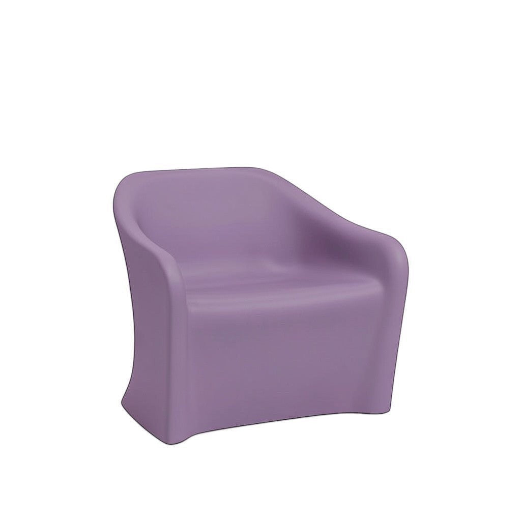 Stat Medical Inc Flo BH lounge chair in purple with a smooth, ligature-resistant rotomolded design.