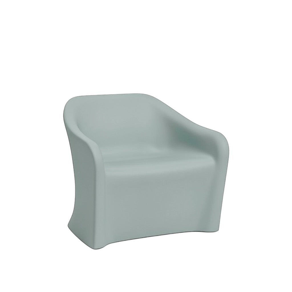 Stat Medical Inc Flo BH lounge chair in sage green with a durable, ligature-resistant rotomolded design.