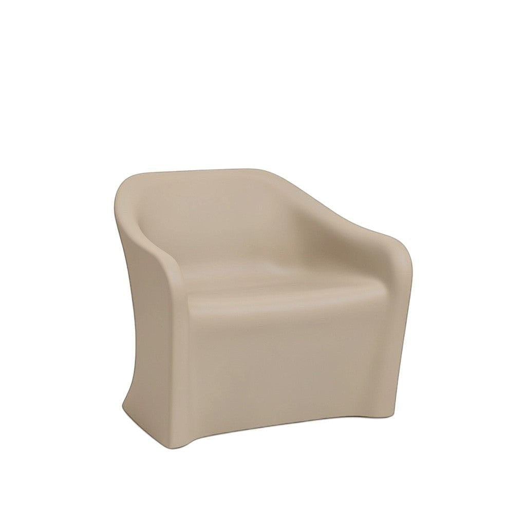 Stat Medical Inc Flo BH lounge chair in a smooth beige rotomolded finish with a safe, ligature-resistant design.