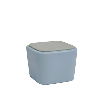 Stat Medical Inc Flo BH light blue square occasional table with rounded safety edges for behavioural health spaces