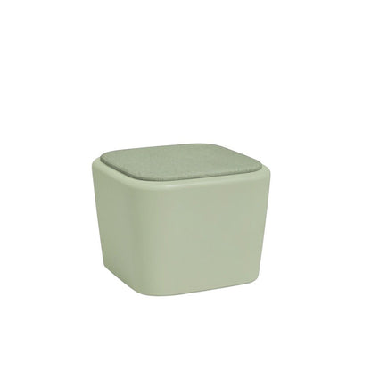 Stat Medical Inc Flo BH sage green square occasional table with rounded safety edges for behavioural health spaces