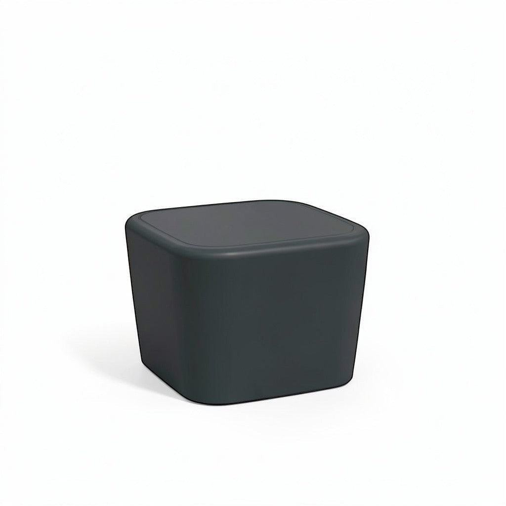 Stat Medical Inc Flo BH dark grey square occasional table with rounded safety edges for behavioural health spaces