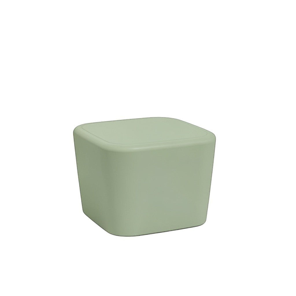Stat Medical Inc Flo BH sage green square occasional table with rounded edges for behavioural health environments.