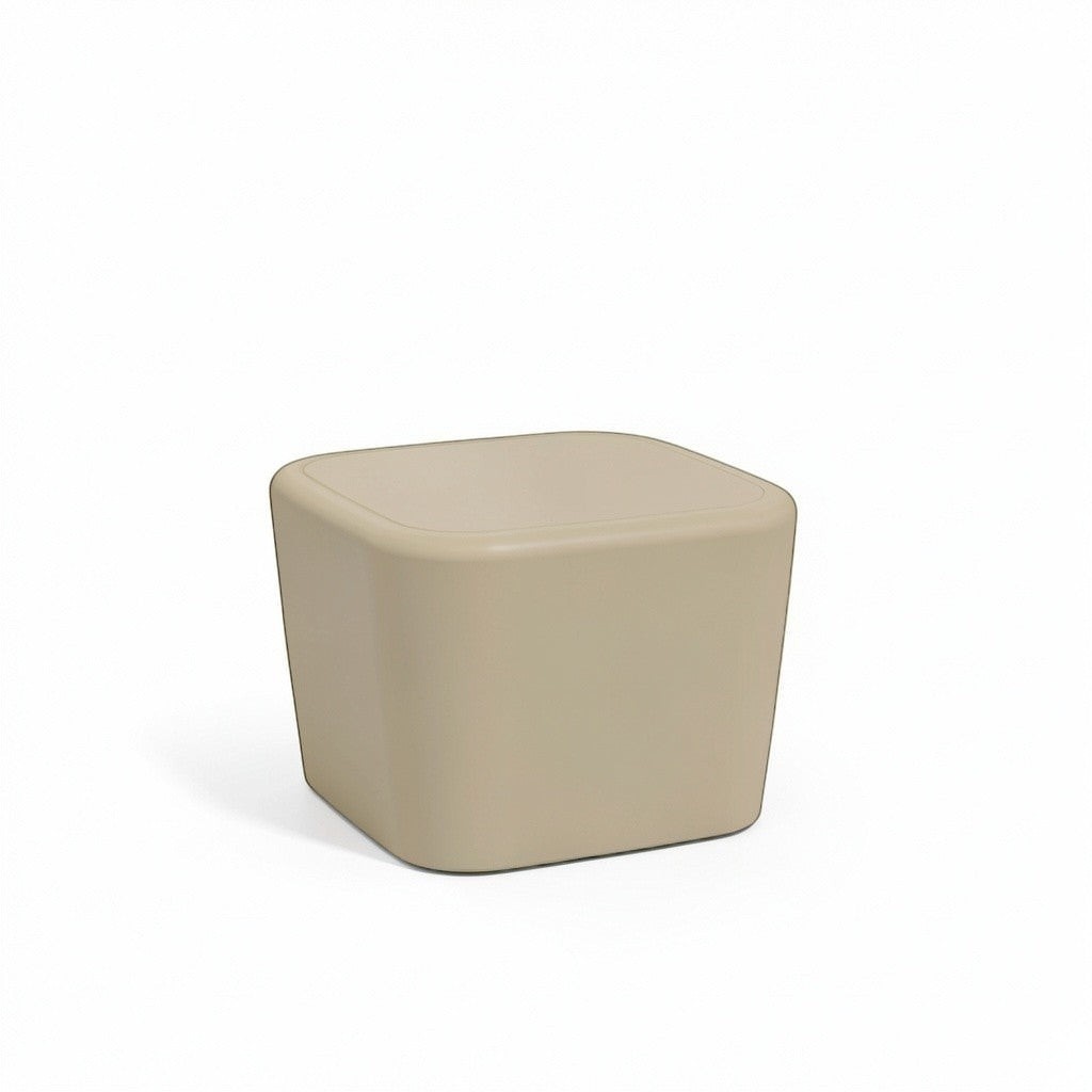 Stat Medical Inc Flo BH beige square occasional table with rounded safety edges for behavioural health environments.