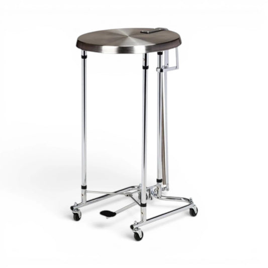 Chrome Round Hamper