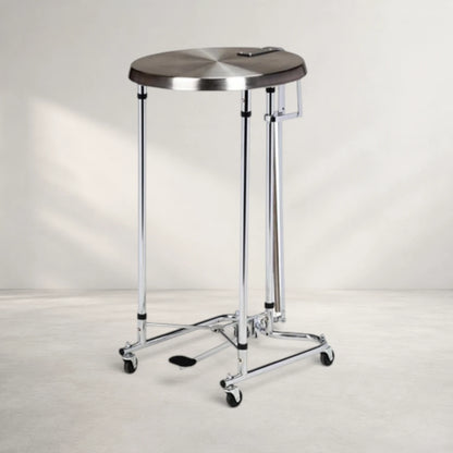 Chrome Round Hamper
