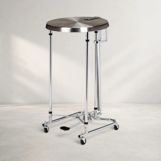 Chrome Round Hamper
