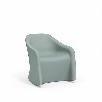 Stat Medical Inc Flo BH rocker chair in sage green rotomolded plastic for behavioral health environments.