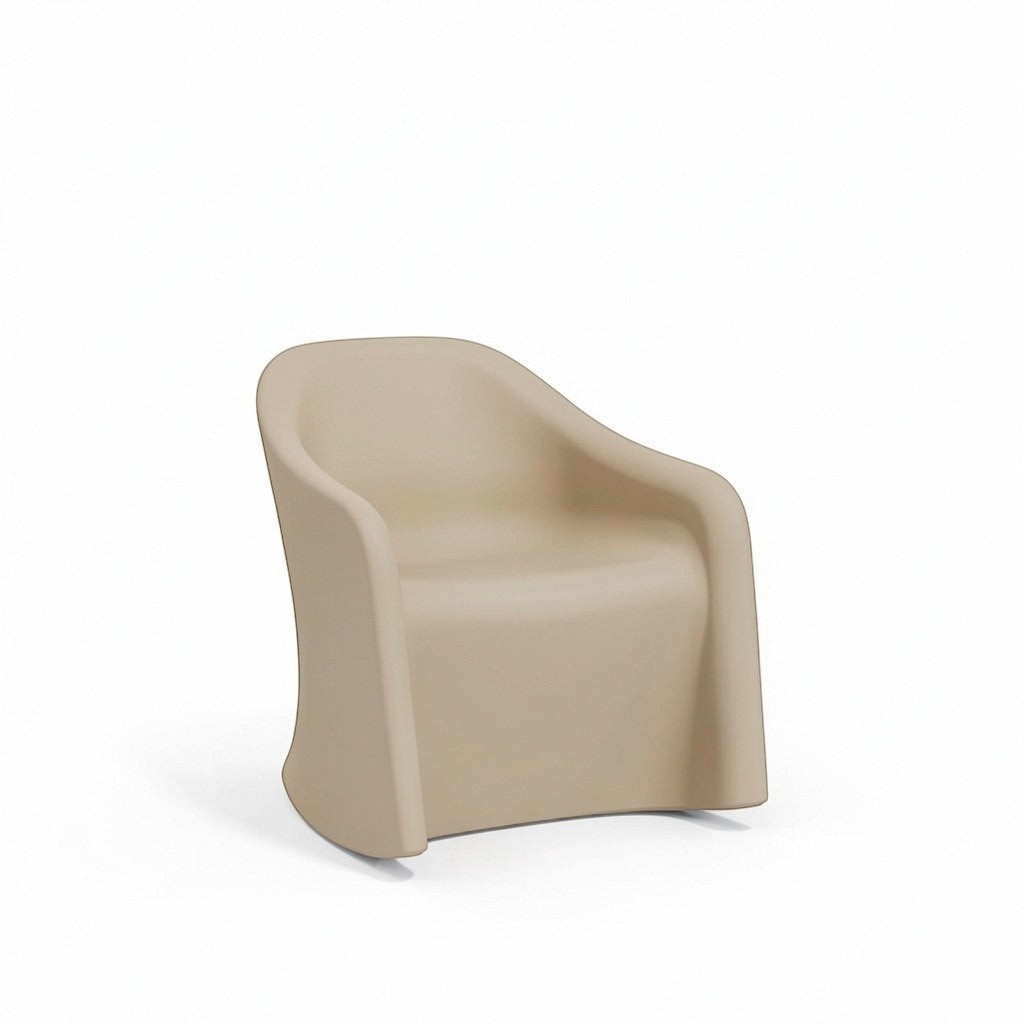 Stat Medical Inc Flo BH Rocker Chair in beige, a rotomolded therapeutic rocking chair for behavioral health settings.