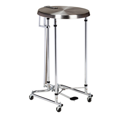 Chrome Round Hamper