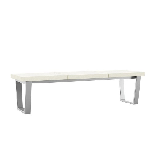 Porto POB324 3-seat bench with 24" seats and metal frame