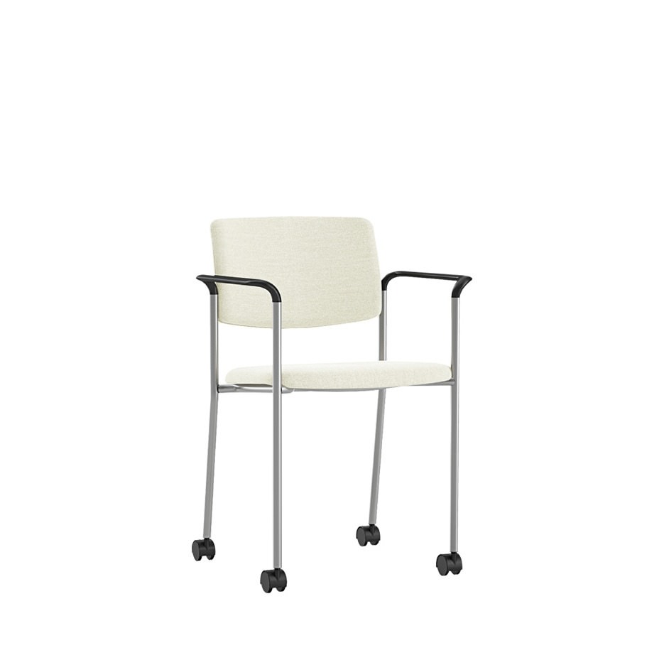 SA515 Accent Stacking Chair with arms, Casters, and 18.5" seat